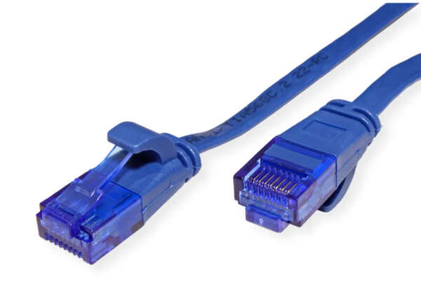 Naar omschrijving van 21992053 - Platte patchkabel,  UTP, Cat. 6a, blauw, 3m