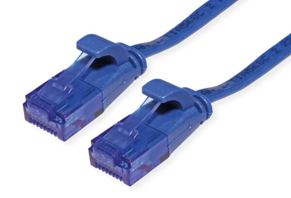 Naar omschrijving van 21992053 - Platte patchkabel,  UTP, Cat. 6a, blauw, 3m