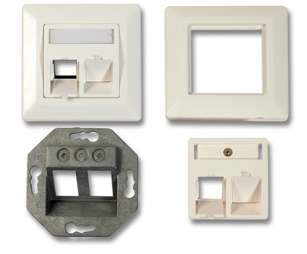 Naar omschrijving van PAWA-L - Keystone faceplate for 2 keystone jacks, pure white (NK4021)