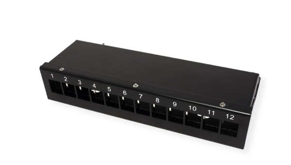 Naar omschrijving van 26-99-0332 - VALUE Keystone module houder, 12 Poorts, zwart