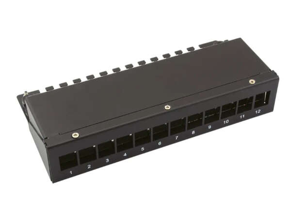 Naar omschrijving van 26-99-0332 - VALUE Keystone module houder, 12 Poorts, zwart