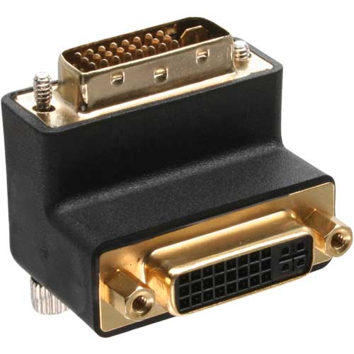 Naar omschrijving van 17781W - InLine DVI-I adaptor, 90° angled, digital + analog, 24+5 M/F, black