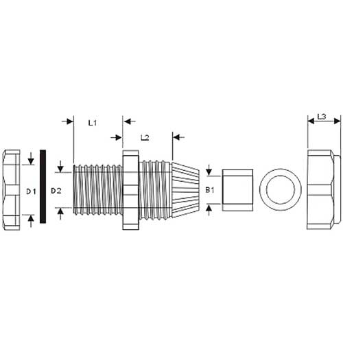 Naar omschrijving van 44011 - InLine Kabeldoorvoer  Nylon IP68 4-8mm grijs 10stk.