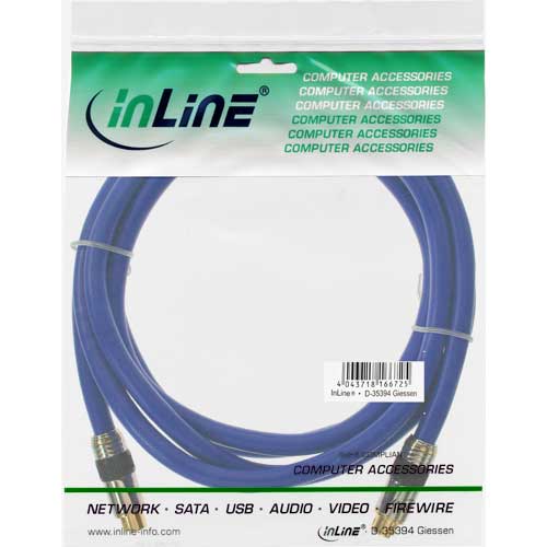 Naar omschrijving van 89946P - InLine S-VHS videokabel,  Premium, vergulde contacten, 4-pins M/M, 3m
