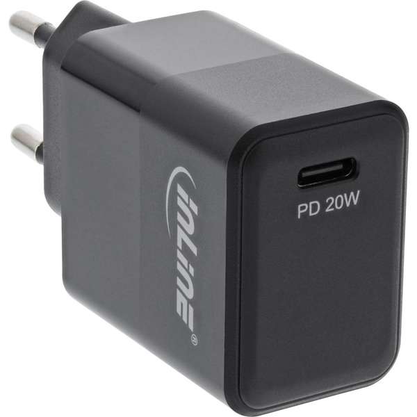 Naar omschrijving van 31500B - InLineÂ® USB PD Charger Single USB Type-C, Power Delivery, 20W, black