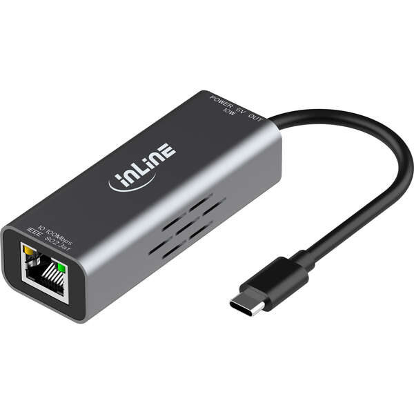 Naar omschrijving van 33380J - InLine USB-C to RJ45 PoE adapter, with overvoltage protection
