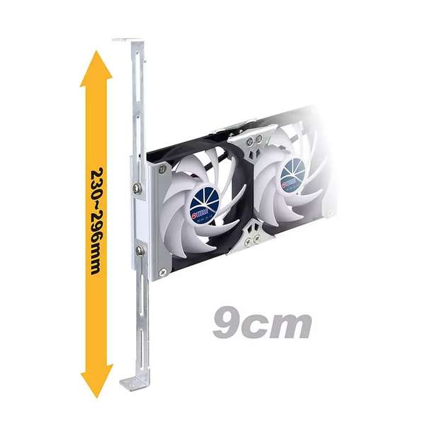 Naar omschrijving van 33742B - Titan TTC-SC09TZ (A), Mobile fan, 2x 92x92x25mm