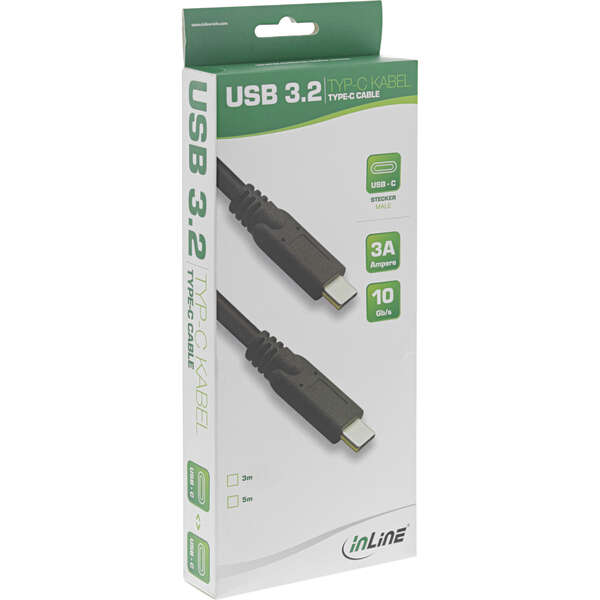 Naar omschrijving van 35705A - InLine USB 3.2 Gen.2 Cable, USB Type-C male/male, black, 5m