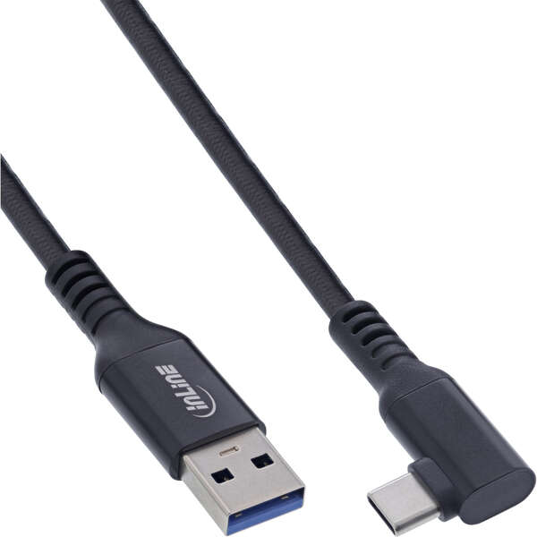 Naar omschrijving van 35715V - InLine® USB 3.2 Gen.1 cable, USB-C angled - USB-A for VR, black, 5m