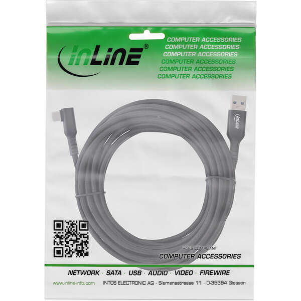 Naar omschrijving van 35715V - InLine® USB 3.2 Gen.1 cable, USB-C angled - USB-A for VR, black, 5m