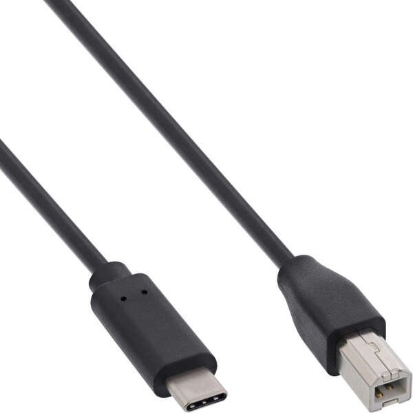 Naar omschrijving van 35761 - InLine® USB 2.0 Cable, USB-C male / USB-B male, black, 1m