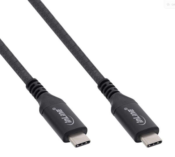 Naar omschrijving van 35906A - InLine USB4 Kabel, USB Typ-C Stecker/Stecker, 8K60Hz, schwarz, 0,5m