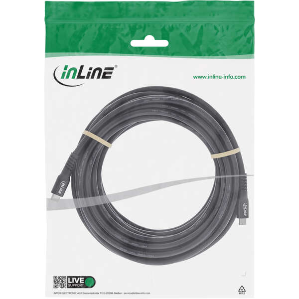 Naar omschrijving van 35933A - InLine USB4 cable, USB-C male/male, 4K 60Hz, 60W, TPE/aluminium, black, 3m