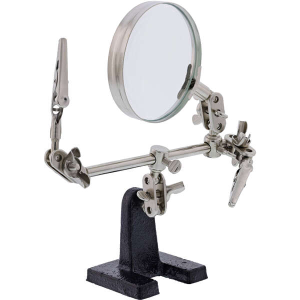 Naar omschrijving van 43046I - InLine® Third hand with magnifying glass and crocodile clips, 2.5x