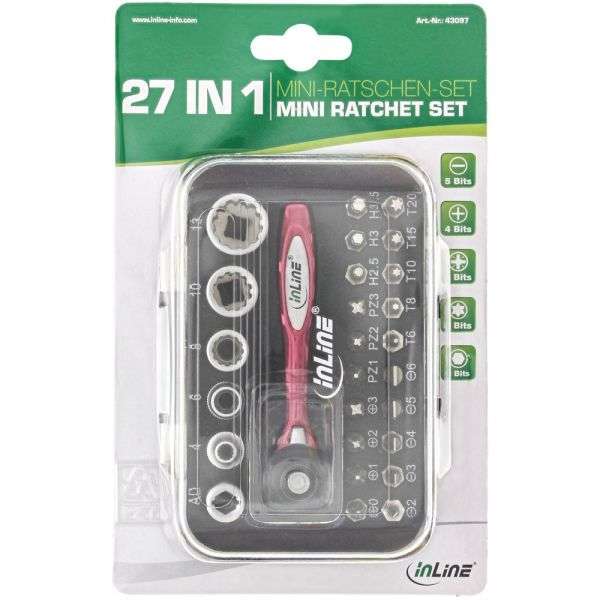 Naar omschrijving van 43097 - InLine mini ratchet set 27in1