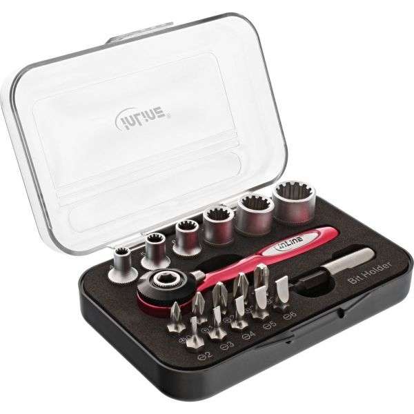 Naar omschrijving van 43098 - InLine mini ratchet set 18in1