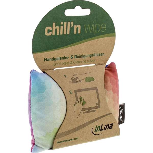 Naar omschrijving van 55462A - InLine 2-in-1 ECO Wrist care, Wrist rest + Cleaning wipe, recycled, coloured