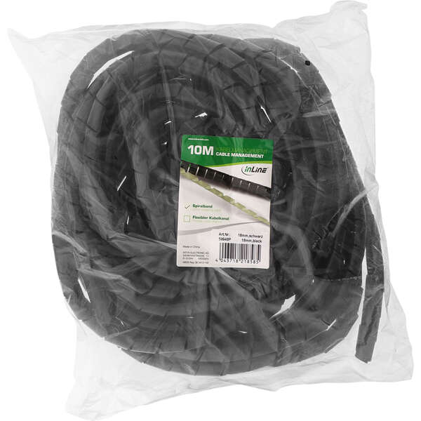 Naar omschrijving van 59946P - InLine® Spiral Wrapping Band 10m, black, 18mm
