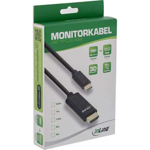 Naar omschrijving van 64112 - USB Display Cable, USB Type-C male to HDMI male (DP Alt Mode), 4K2K, black, 2m