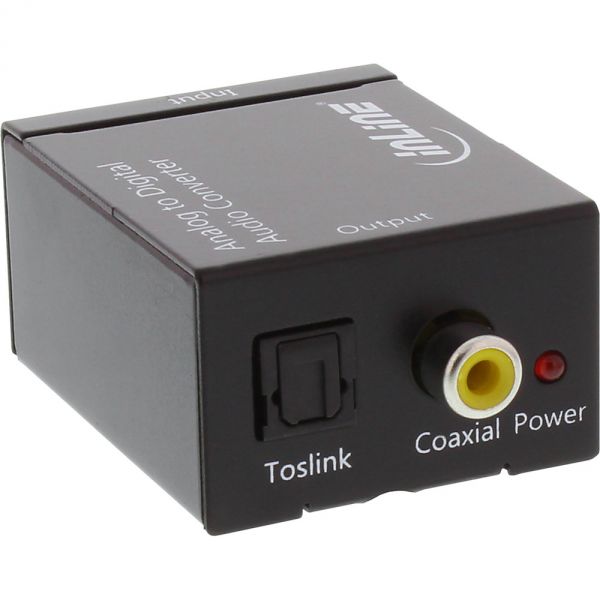 Naar omschrijving van 65001 - InLine Audio converter Analog to Digital, input 2x RCA stereo, output Toslink or RCA