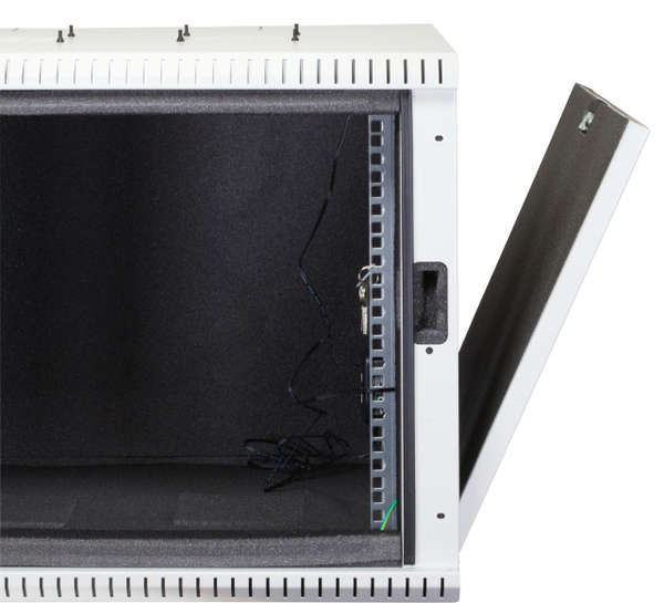 Naar omschrijving van 691715-2-AK - 19 inch wandkast 15HE met glasdeur, geluidsdicht, met ventilatoren, D=60cm