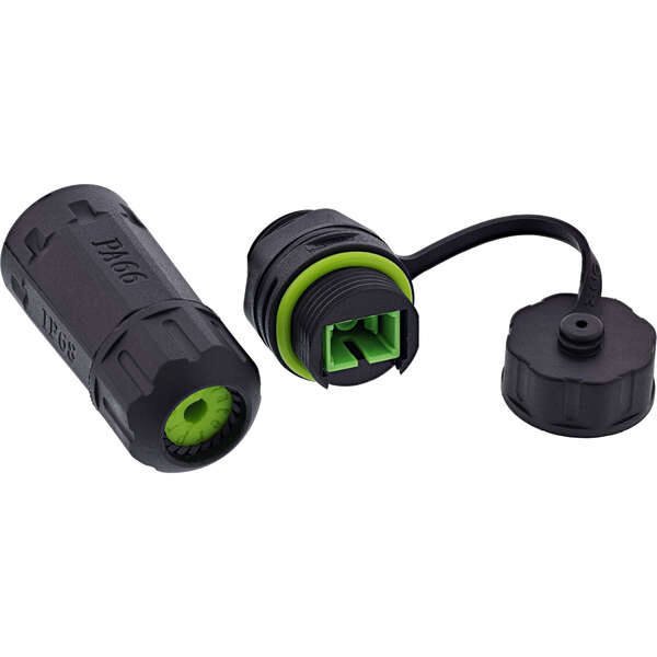 Naar omschrijving van 69927E - InLine Fiber optic coupler SC, short, IP68, 2x SC socket, M20