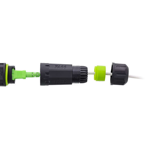 Naar omschrijving van 69927E - InLine Fiber optic coupler SC, short, IP68, 2x SC socket, M20