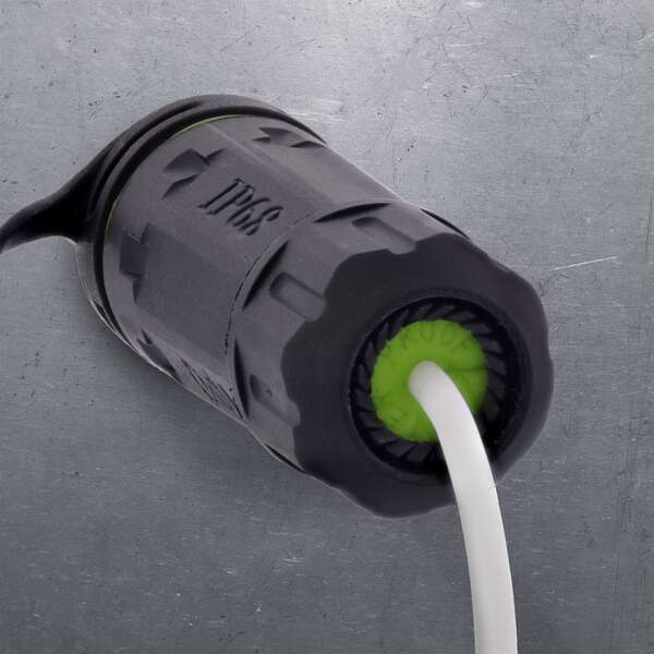 Naar omschrijving van 69927E - InLine Fiber optic coupler SC, short, IP68, 2x SC socket, M20