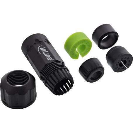 Naar omschrijving van 69927W - InLine Mains coupler, IP68, 3-pin, plug/socket, M20, black