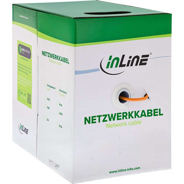 Naar omschrijving van 70501 - InLine Installatiekabel, Cat.6, 250MHz, S-FTP, CU AWG23, halogeenvrij, 100m