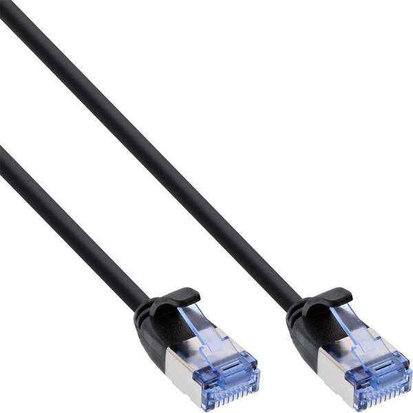 Naar omschrijving van 71907S - InLine Slim round Patch Cable U/FTP Cat.6A black 7,5m