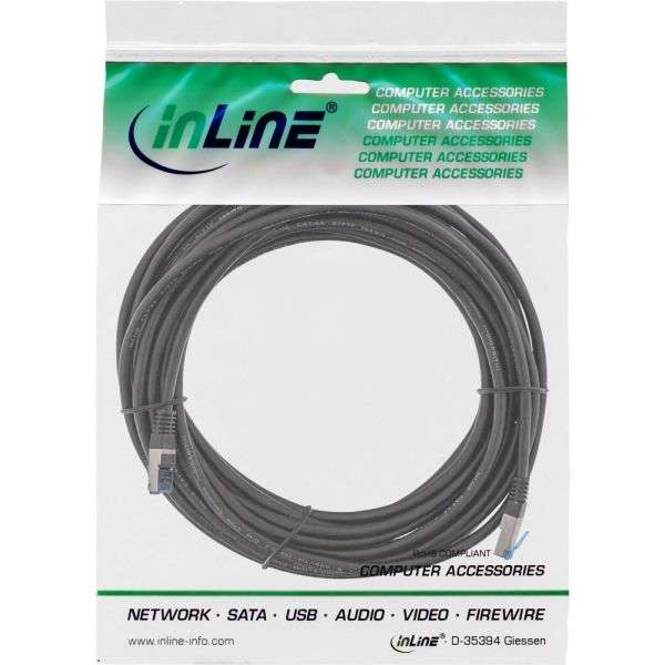 Naar omschrijving van 72800S - InLine Patch cable, Cat.6A, S/FTP, PE outdoor, black, 10m