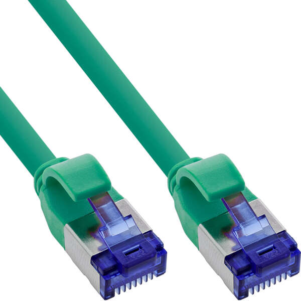 Naar omschrijving van 74933G - Patch cable slim, Cat.6A, S/FTP, TPE (LSZH) flexible, PoE, green, 0.3m