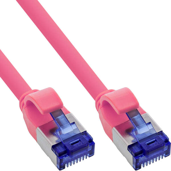 Naar omschrijving van 74955M - Patch cable slim, Cat.6A, S/FTP, TPE (LSZH) flexible, PoE, Magenta, 0.5m