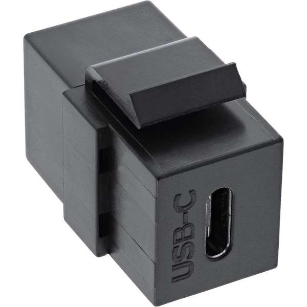 Naar omschrijving van 76201Z - InLine USB 3.1 Snap-In module, USB-C F/F, black housing