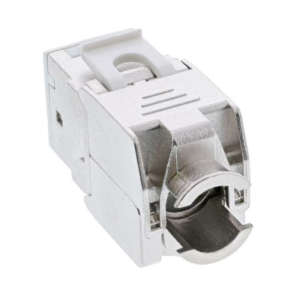 Naar omschrijving van 76207 - 8 stuks Pack InLine Keystone RJ45 jack, shielded, Cat.6A, grey