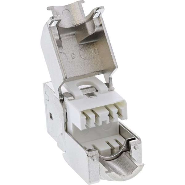 Naar omschrijving van 76207S - 8 stuks Pack InLine Keystone RJ45 jack, shielded, Cat.6A, black