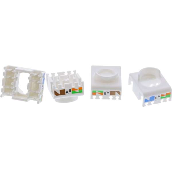 Naar omschrijving van 76207O - 8 stuks Pack InLine Keystone RJ45 jack, shielded, Cat.6A, orange