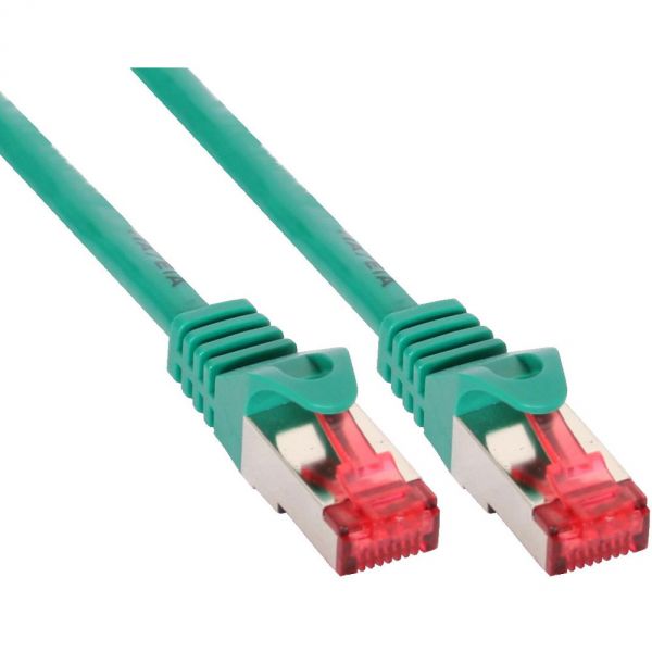 Naar omschrijving van 76933G - InLine Patch cable S/FTP (PiMf), Cat.6, halogeenvrij, groen, 0.3m