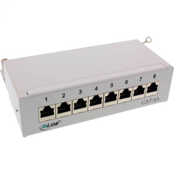 Naar omschrijving van 76808I - Patch Panel Cat.6A table  wall  8 Port light grey RAL7035