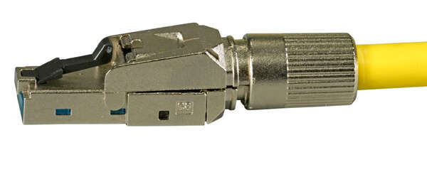 Naar omschrijving van 88035-2 - Field installable connector, RJ45 Cat.8 Class 1 AWG22 - 27, zinc alloy