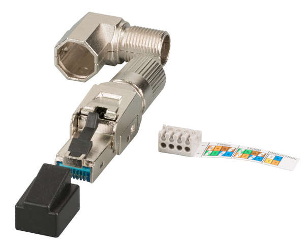 Naar omschrijving van 88035P8-1 - RJ45 Premium plug STP, Cat.6A/ClassEA, Field-plug, full metal