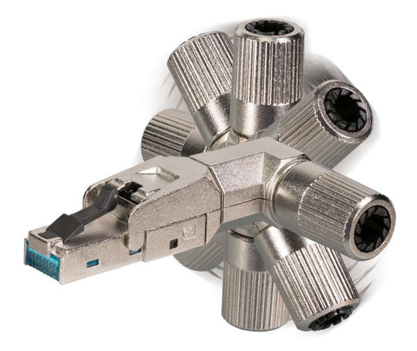 Naar omschrijving van 88035P8-1 - RJ45 Premium plug STP, Cat.6A/ClassEA, Field-plug, full metal