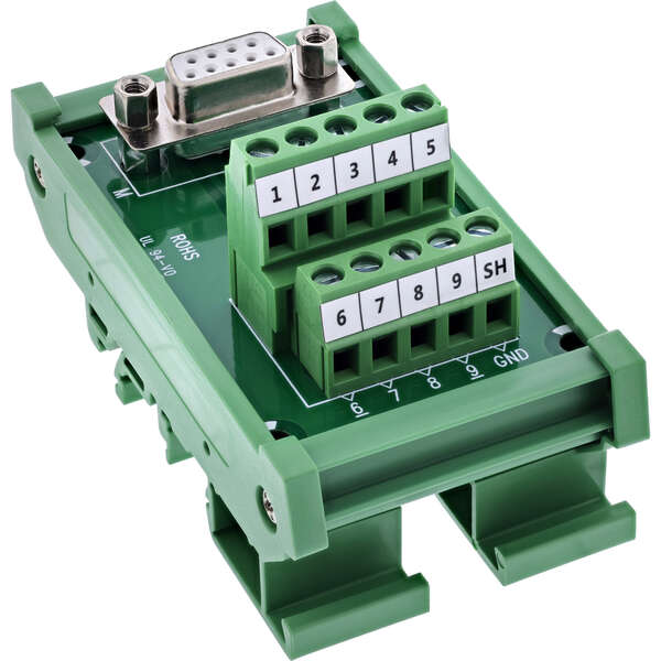 Naar omschrijving van 92501K - InLine D-Sub 9 terminal block, socket, screw terminal, top-hat rail
