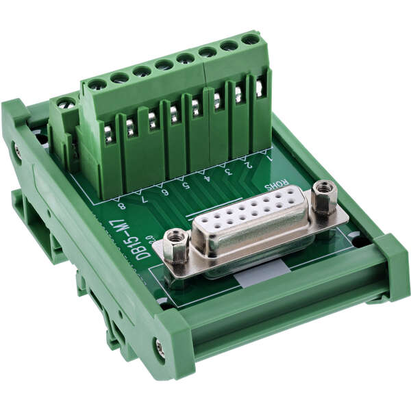 Naar omschrijving van 92502C - InLine D-Sub 15 terminal block, socket, screw terminal, for top-hat rail