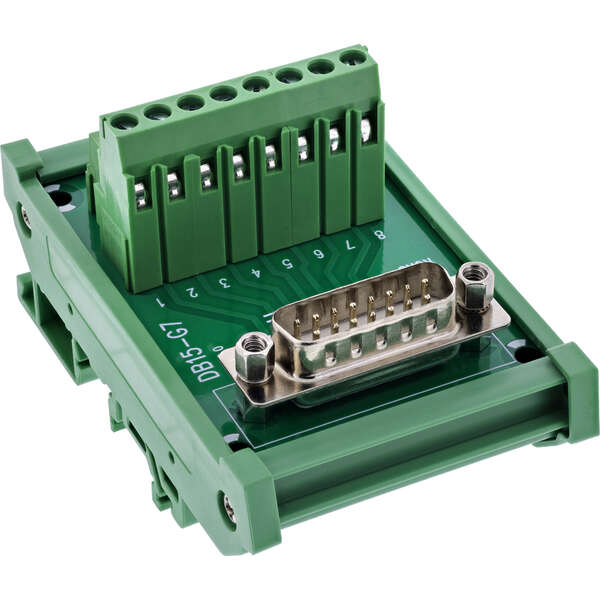 Naar omschrijving van 92502D - InLine D-Sub 15 terminal block, plug, top-hat rail, screw terminals
