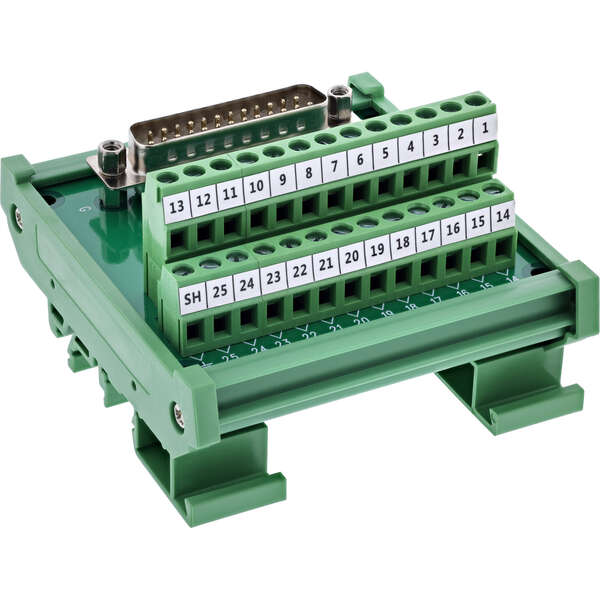 Naar omschrijving van 92502I - InLine D-Sub 25 terminal block, plug, screw terminal, top-hat rail, numbered