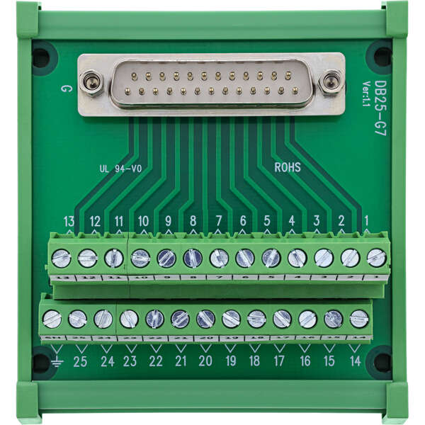 Naar omschrijving van 92502I - InLine D-Sub 25 terminal block, plug, screw terminal, top-hat rail, numbered