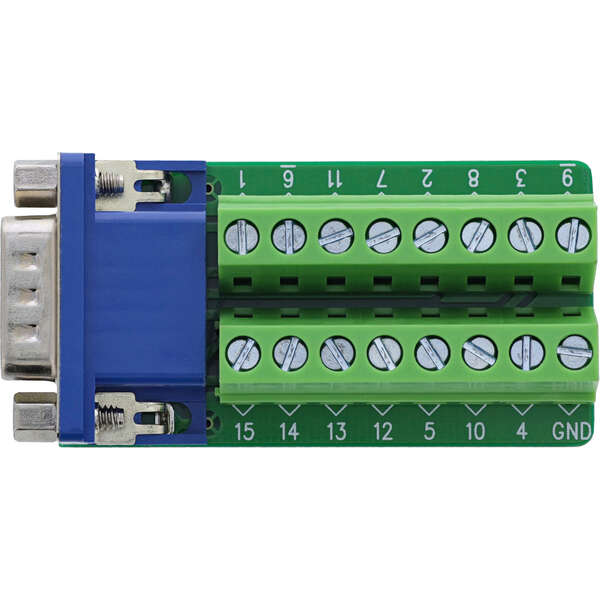 Naar omschrijving van 92503B - InLine Terminal block, VGA (HD15), plug, 2-row, screw terminal