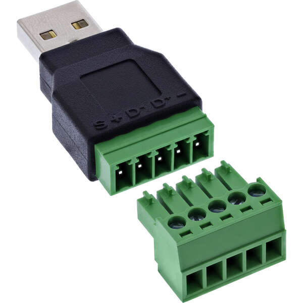 Naar omschrijving van 92504A - InLine USB-A plug to terminal block, 5-pin, without cable